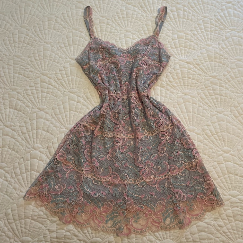 Vintage floral mini babydoll dress size Medium